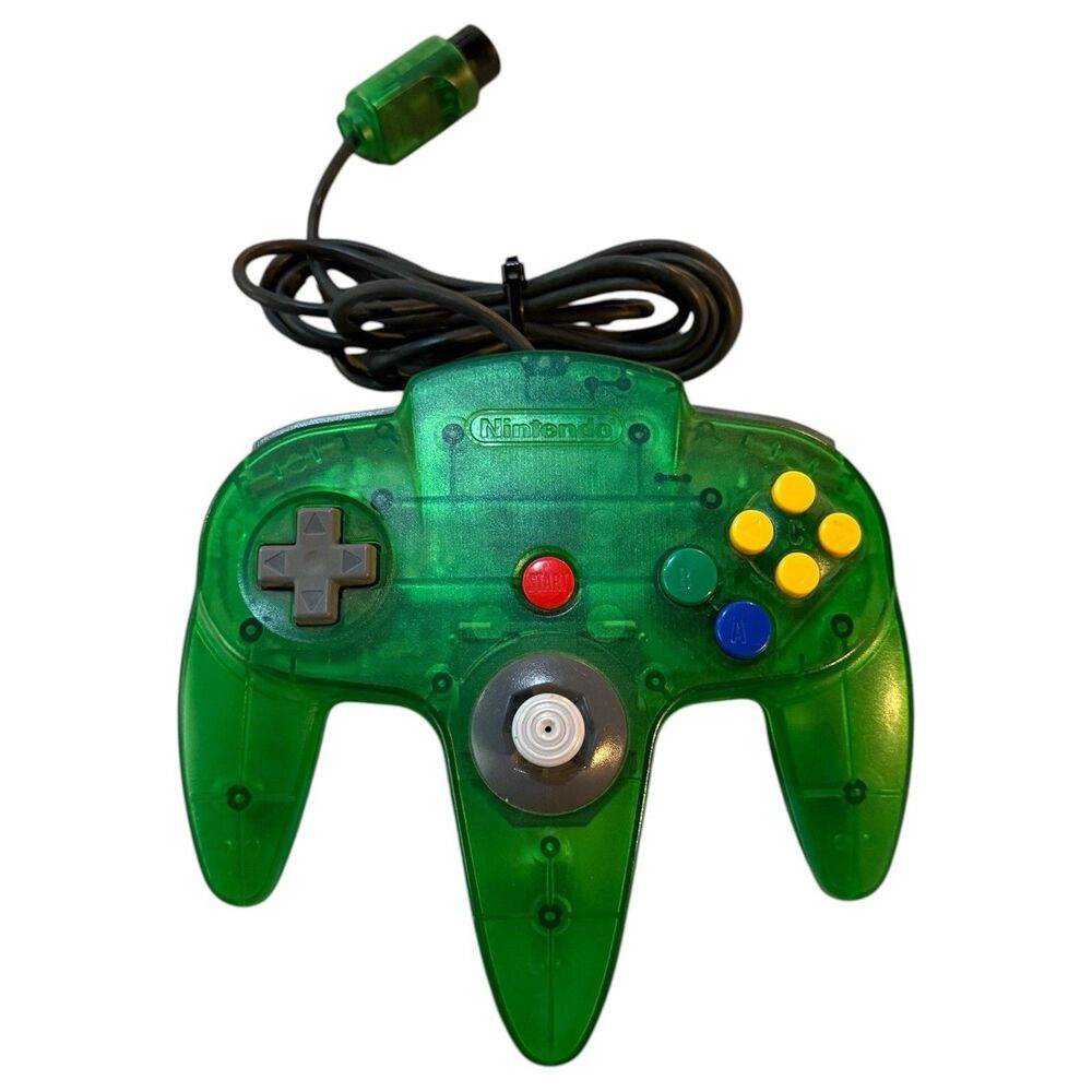 Nintendo 64 N64 Controller OEM Jungle Green Translucent Tested Works Great